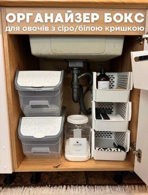 Органайзер бокс. Кришка сіра з білим. 0000501 фото