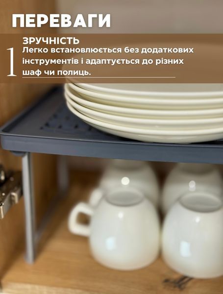 Пластикова вставна полиця. Графіт. 0000506 фото